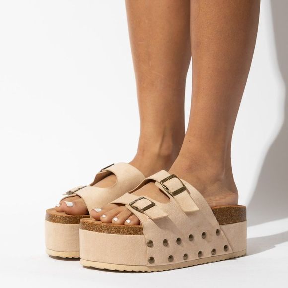 Shoes - NUDE PLATFORM CLOG SANDAL BIRKEN SANDAL - NON-BRANDED